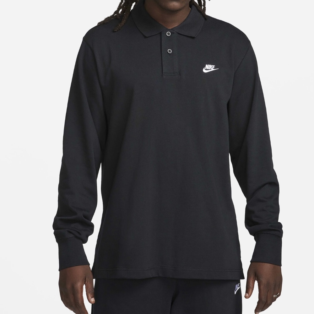 NWT Nike Long-sleeve T-shirt Nike M NK CLUB KNIT LS POLO